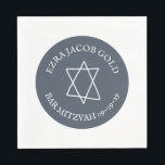 Simple Star of David Custom B'nai Bat Bar Mitzvah  Napkin<br><div class="desc">Perfect napkin for a bar mitzvah, bat mitzvah or other Jewish celebration! Hand made art for you! FULLY CUSTOMIZABLE! Click on “Personalize” above to edit the text. Click "edit using design tool" to adjust the fonts, colours and placements and to delete any part of the design if you prefer. Design...</div>