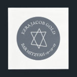 Simple Star of David Custom B'nai Bat Bar Mitzvah  Napkin<br><div class="desc">Perfect napkin for a bar mitzvah, bat mitzvah or other Jewish celebration! Hand made art for you! FULLY CUSTOMIZABLE! Click on “Personalize” above to edit the text. Click "edit using design tool" to adjust the fonts, colours and placements and to delete any part of the design if you prefer. Design...</div>