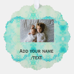 simple star sparkle glitter add photo custom text  ornament card