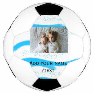simple star sparkle glitter add photo custom text  soccer ball