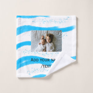 simple star sparkle glitter add photo custom text  wash cloth