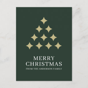 Simple star tree green Merry Christmas Holiday Postcard