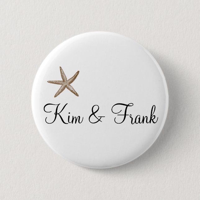 Simple starfish 2 inch round button (Front)
