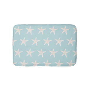 Simple Starfish Pattern Coastal Bath Mat
