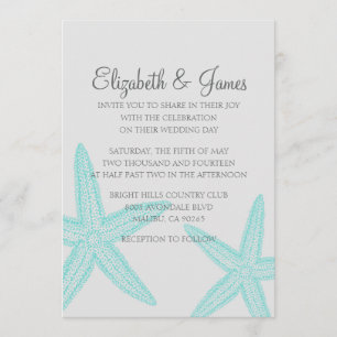 Simple Starfish Wedding Invitations