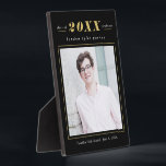 Simple Stats EDITABLE COLOR Graduation Plaque<br><div class="desc">Great keepsake to remember this special milestone in life. Background colour can be customized online! Matching items can be found on our website: www.berryberrysweet.com or upon request.</div>