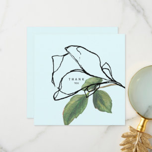 Simple Stem Foliage Soft Tone Funeral Thank You Card