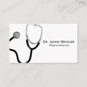 Simple Stethoscope Pediatrician Business Card