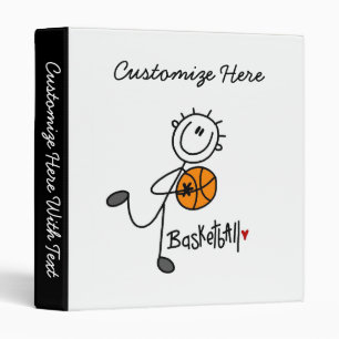 Simple Stick Figure Basketball T-shirts and Gifts Binder