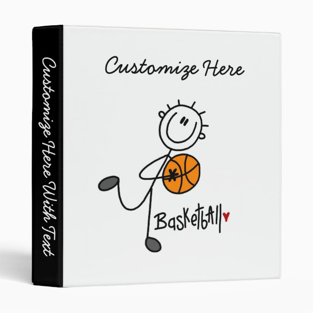 Simple Stick Figure Basketball T-shirts and Gifts Binder (Front/Spine)