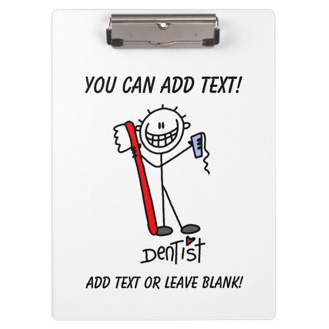 Simple Stick Figure Dentist Clipboard (Front)