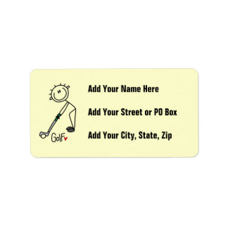 Simple Stick Figure Golfer Label