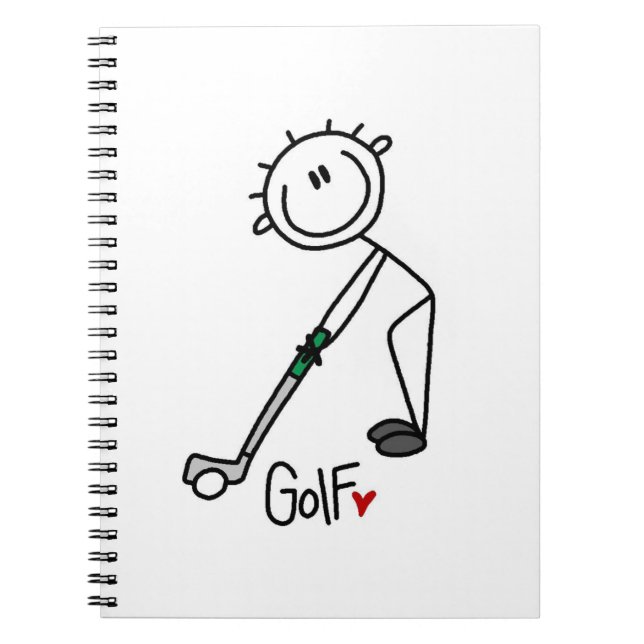 Simple Stick Figure Golfer Notebook (Front)