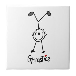 Simple Stick Figure Gymnast Tile