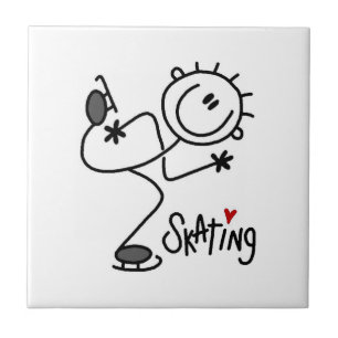 Simple Stick Figure Ice Skating T-shirts and Gifts Tile