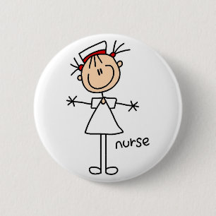 Simple Stick Figure Nurse T-shirts and Gifts 2 Inch Round Button