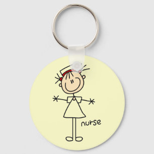 Simple Stick Figure Nurse T-shirts and Gifts Keychain