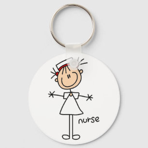 Simple Stick Figure Nurse T-shirts and Gifts Keychain