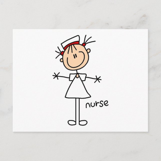 Simple Stick Figure Nurse T-shirts and Gifts Postcard (Front)