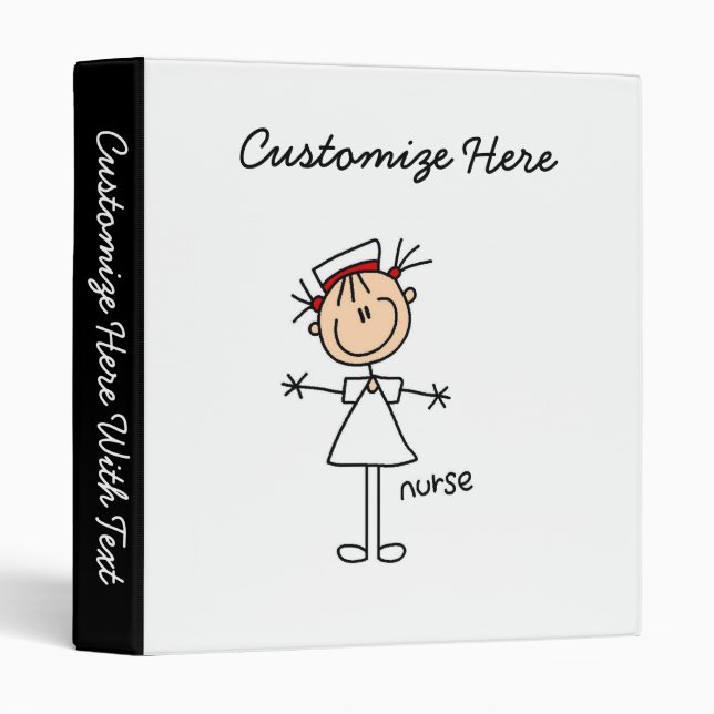 Simple Stick Figure Nurse Tshirts and Gifts Binder (Front/Spine)