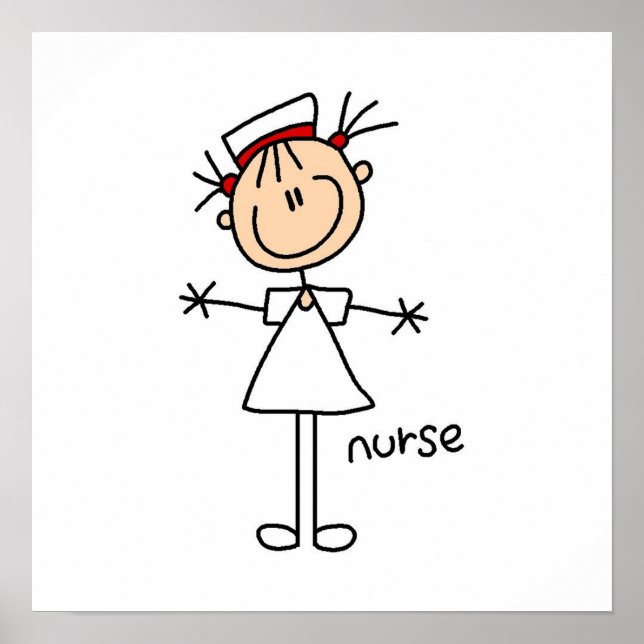 Simple Stick Figure Nurse Tshirts and Gifts Poster (Front)