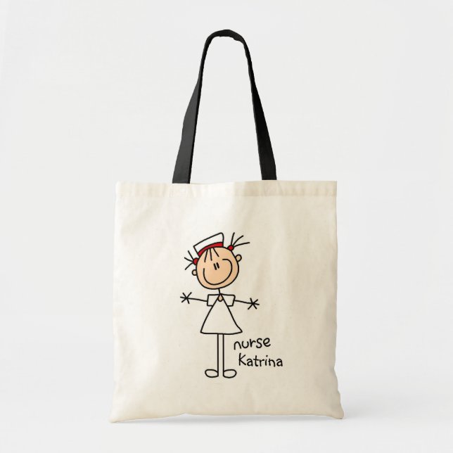 Simple Stick Figure Nurse Tshirts and Gifts Tote Bag (Front)