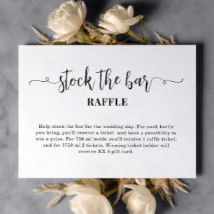 Simple Stock the bar Bridal Shower Enclosure Card