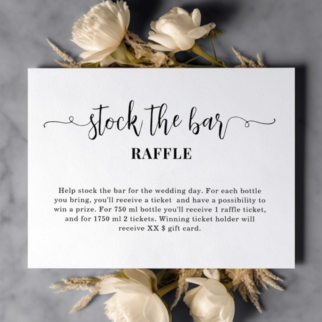 Simple Stock the bar Bridal Shower   Enclosure Card (Creator Uploaded)