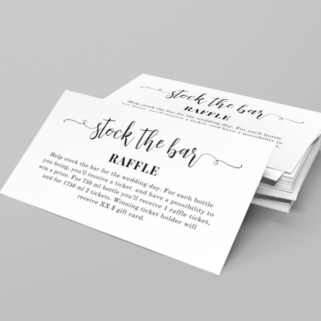 Simple Stock the bar Bridal Shower   Enclosure Card (Creator Uploaded)