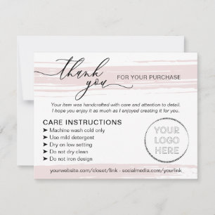 Simple Store Small Business Instructions Care Thank You Card