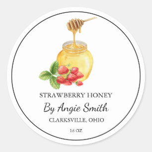 Simple Strawberry Infused Honey Label