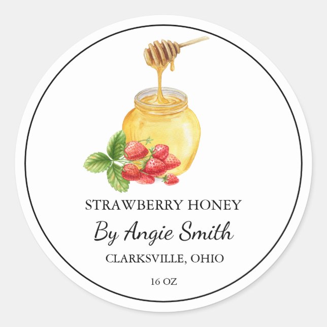 Simple Strawberry Infused Honey Label (Front)