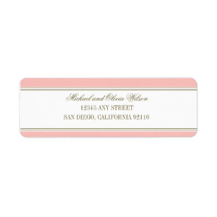 Simple Stripe Blush Pink Address Label