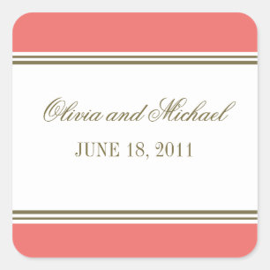 Simple Stripe Coral Sticker