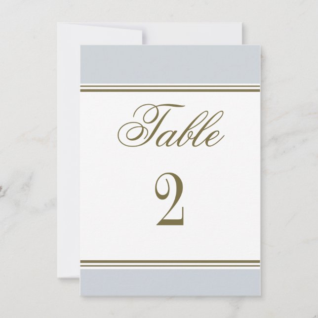 Simple Stripe French Blue Reception Table Number (Front)
