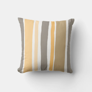 Simple stripe yellow and gray outdoor pillow