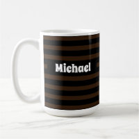 Simple Striped Dark brown and Black Custom Name