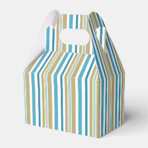 simple, striped pattern , olive and blue throw pil favor box