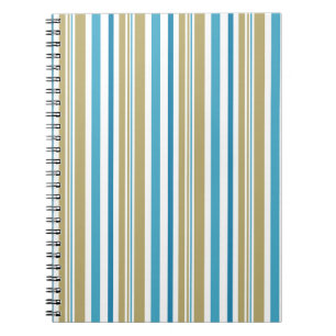 simple, striped pattern , olive and blue throw pil notebook