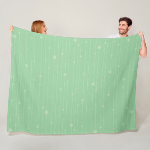 Simple stripes and dots modern mint green fleece blanket