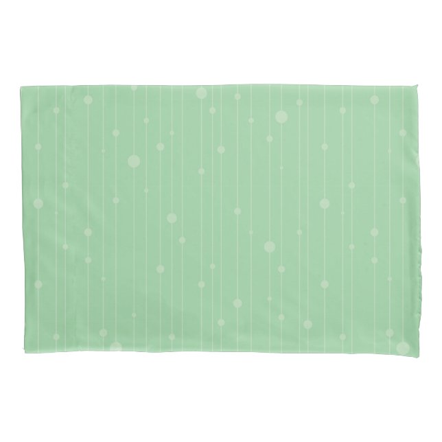 Simple stripes and dots modern mint green  pillowcase (Front-Left)