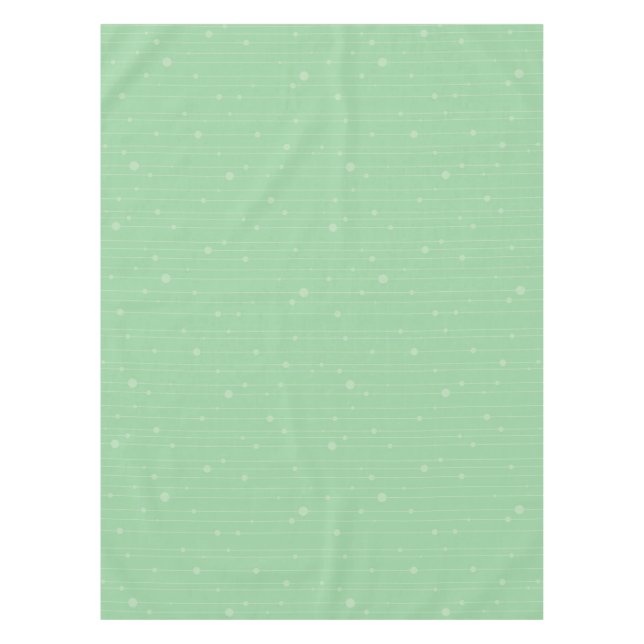 Simple stripes and dots modern mint green  tablecloth (Front)