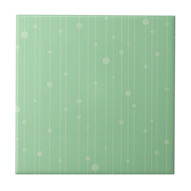 Simple stripes and dots modern mint green tile (Front)