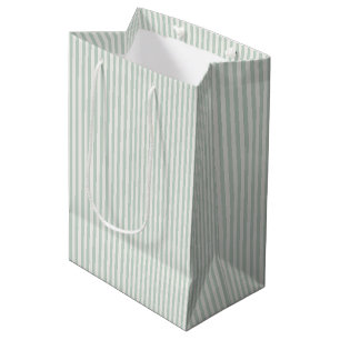 Simple Stripes - Muted Sage Medium Gift Bag