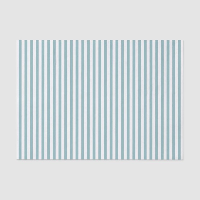 Simple Stripes Pattern Aqua White Geometric Tissue Paper (Front)