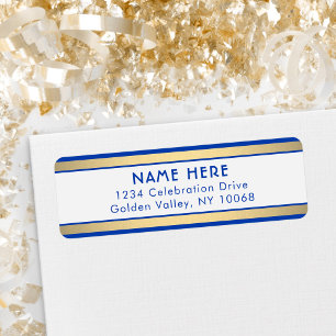 Simple Stripes Royal Blue et Gold Adresse de retou