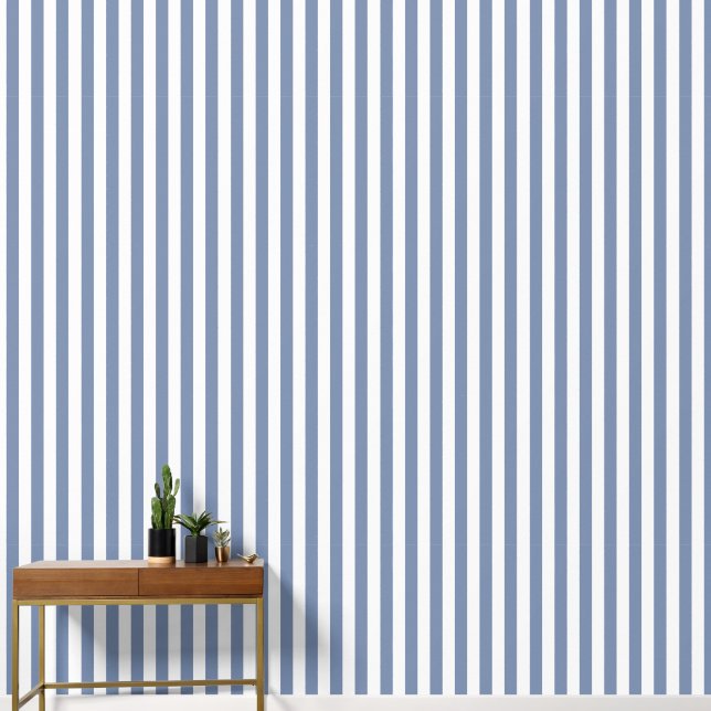 Simple Stripes - Slate Blue Wallpaper (Hallway)