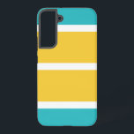 Simple Stripes - Turquoise and yellow Samsung Galaxy Case<br><div class="desc">Simple Stripes - Turquoise and yellow</div>