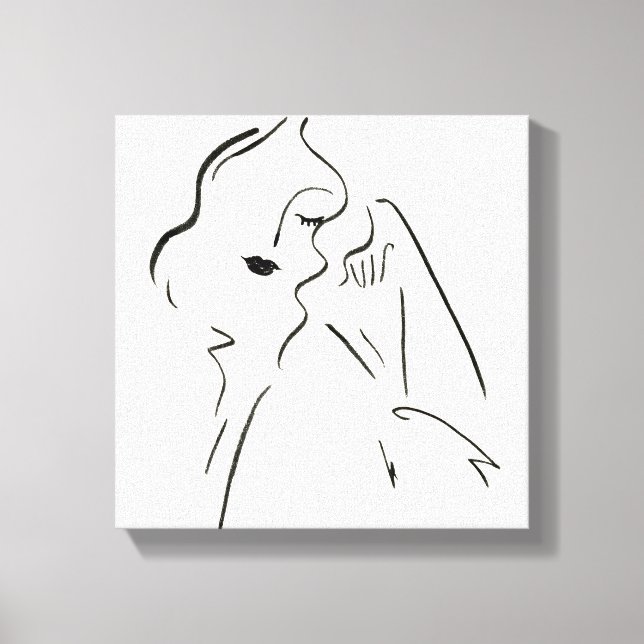 Simple Study - Sketch of a Lady Canvas Print (Front)