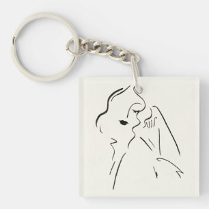Simple Study - Sketch of a Lady Keychain